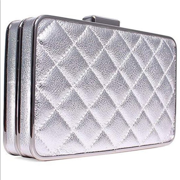 Michael Kors Elsie Quilted Box Clutch Silver - Picture 3 of 7
